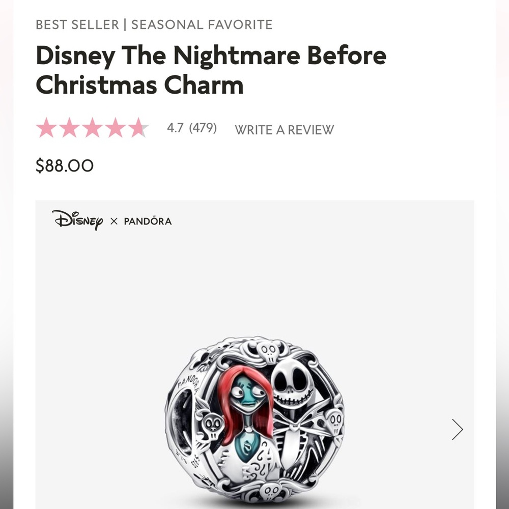 Pandora Charm - the Nightmare Before Christmas 🎄